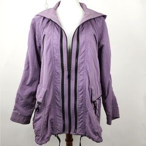 Equipment Regular Purple‎ Triple Full Zip Hooded Rain Jacket Size XS